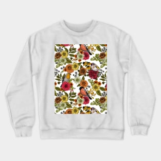 Garden birds and flowers Crewneck Sweatshirt